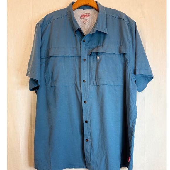 Coleman Other - Coleman Mens XXL Blue Short Sleeve Fishing Hiking Utility Ventilated Shirt